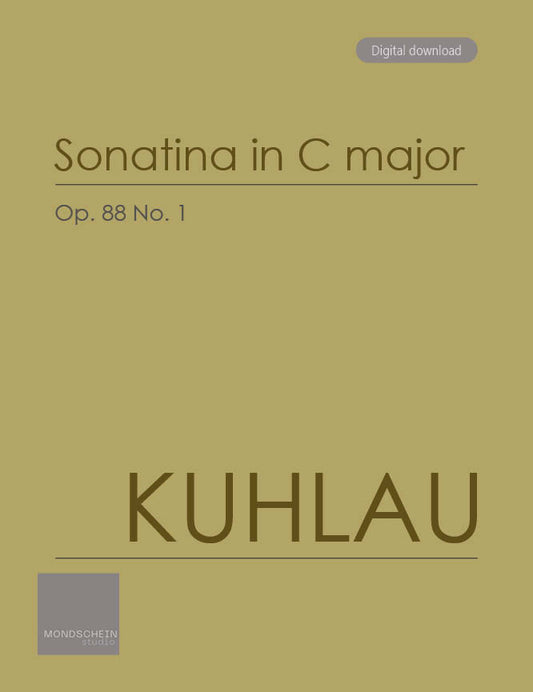 Kuhlau - Sonatina in C major, Op. 88 No. 1 (PDF Digital Download | Printed Sheet Music)