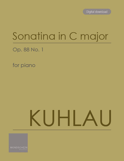 Kuhlau - Sonatina in C major, Op. 88 No. 1 (PDF Digital Download | Printed Sheet Music)