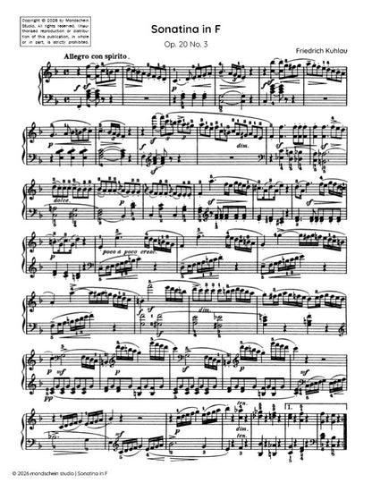 Kuhlau - Sonatina, Op. 20 No. 3 (PDF Sheet Music / Digital Download)