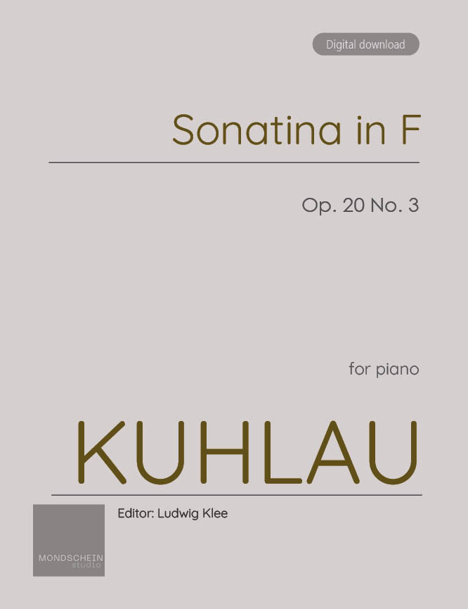 Kuhlau - Sonatina, Op. 20 No. 3 (PDF Sheet Music / Digital Download)