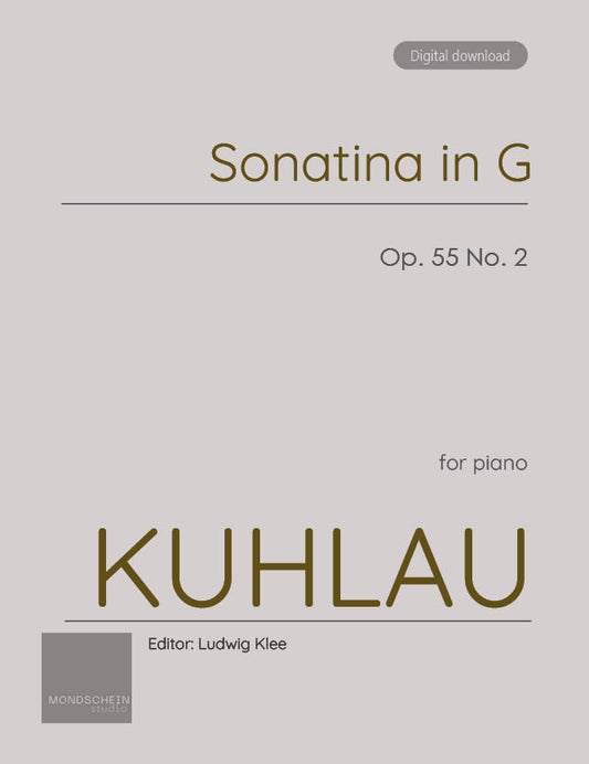 Kuhlau - Sonatina, Op. 55 No. 2 (PDF Sheet Music / Digital Download)