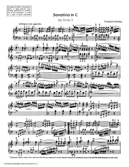 Kuhlau - Sonatina, Op. 55 No. 3 (PDF Sheet Music / Digital Download)