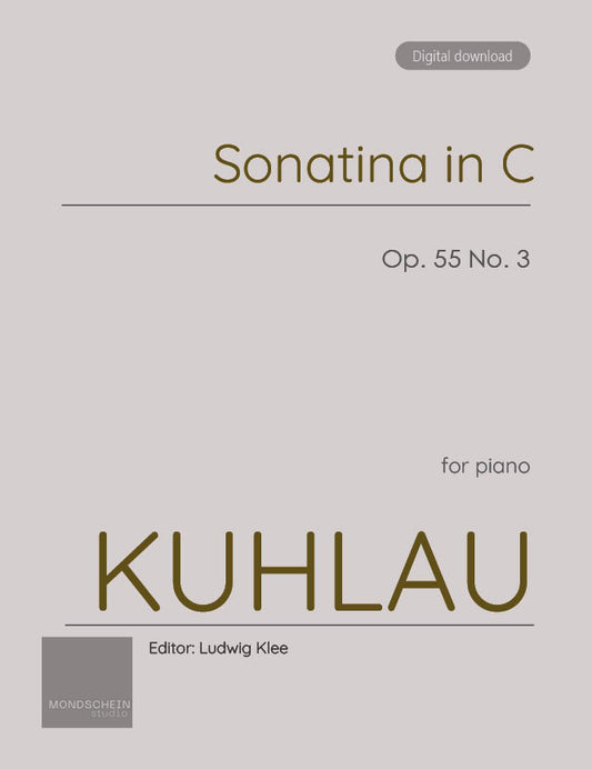 Kuhlau - Sonatina, Op. 55 No. 3 (PDF Sheet Music / Digital Download)