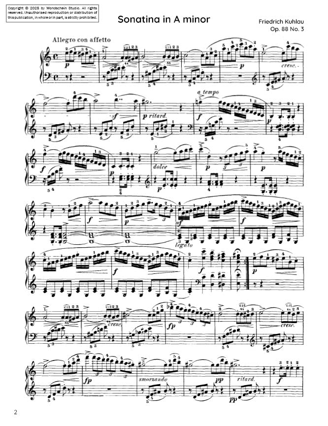 Kuhlau - Sonatina, Op. 88 No. 3 (PDF Sheet Music / Digital Download)