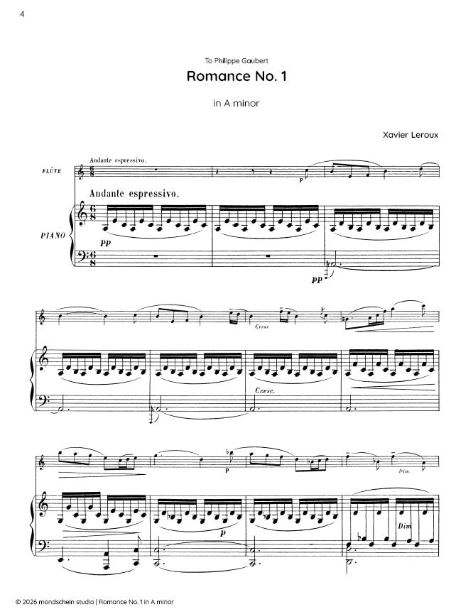 Leroux - Romance No. 1 from Deux Romances (PDF Sheet Music / Digital Download)