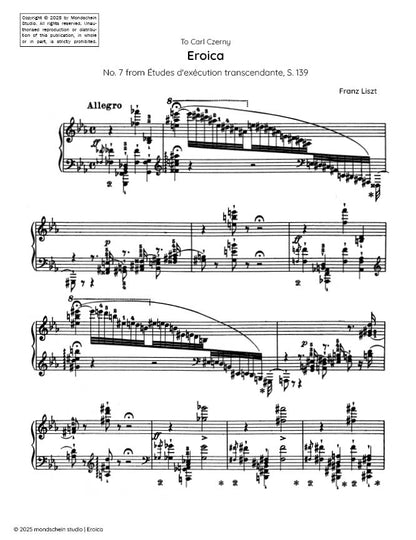 Liszt - "Eroica", No. 7 from Études d'exécution transcendante, S. 139 (PDF Sheet Music / Digital Download)