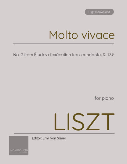 Liszt - "(Molto Vivace)", No. 2 from Études d'exécution transcendante, S. 139 (PDF Sheet Music / Digital Download)