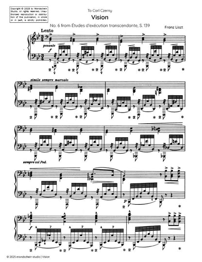 Liszt - "Vision", No. 6 from Études d'exécution transcendante, S. 139 (PDF Sheet Music / Digital Download)