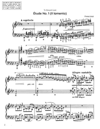 Liszt - Études de concert No. 1 "Il lamento”, S. 144 (PDF Sheet Music / Digital Download)