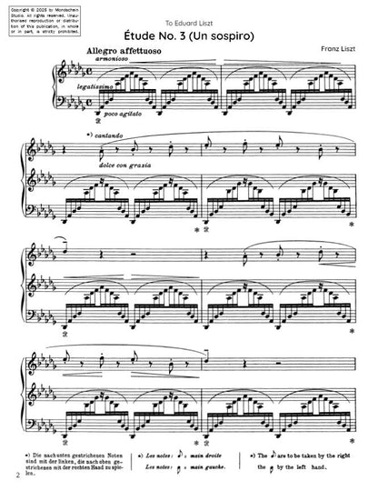 Liszt - Études de concert No. 3 “Un sospiro”, S. 144 (PDF Sheet Music / Digital Download)
