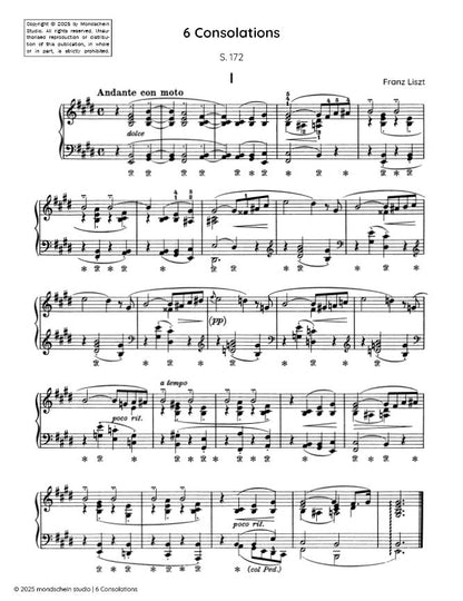 Liszt - 6 Consolations, S. 172 (PDF Sheet Music / Digital Download)