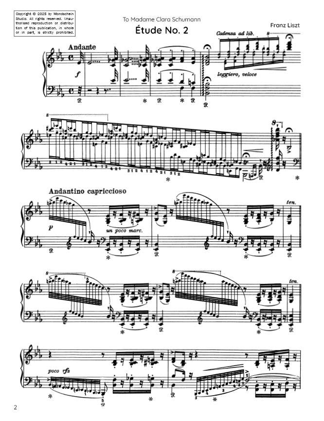 Liszt - Grandes études de Paganini No. 2 (PDF Sheet Music / Digital Download)