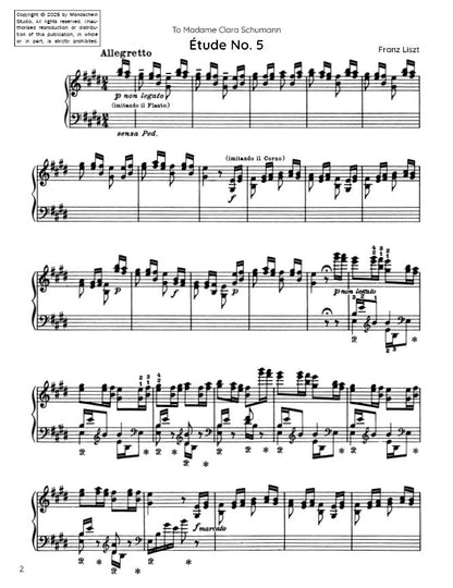 Liszt - Grandes études de Paganini No. 5 - "La Chasse" (PDF Sheet Music / Digital Download)