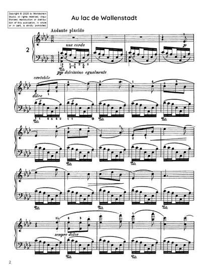 Liszt - Années de pèlerinage I - 2. Au lac de Wallenstadt (PDF Sheet Music / Digital Download)