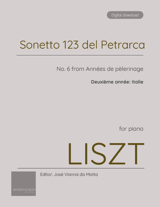 Liszt - Années de pèlerinage I - 6. Sonetto 123 del Petrarca (Digital Download)
