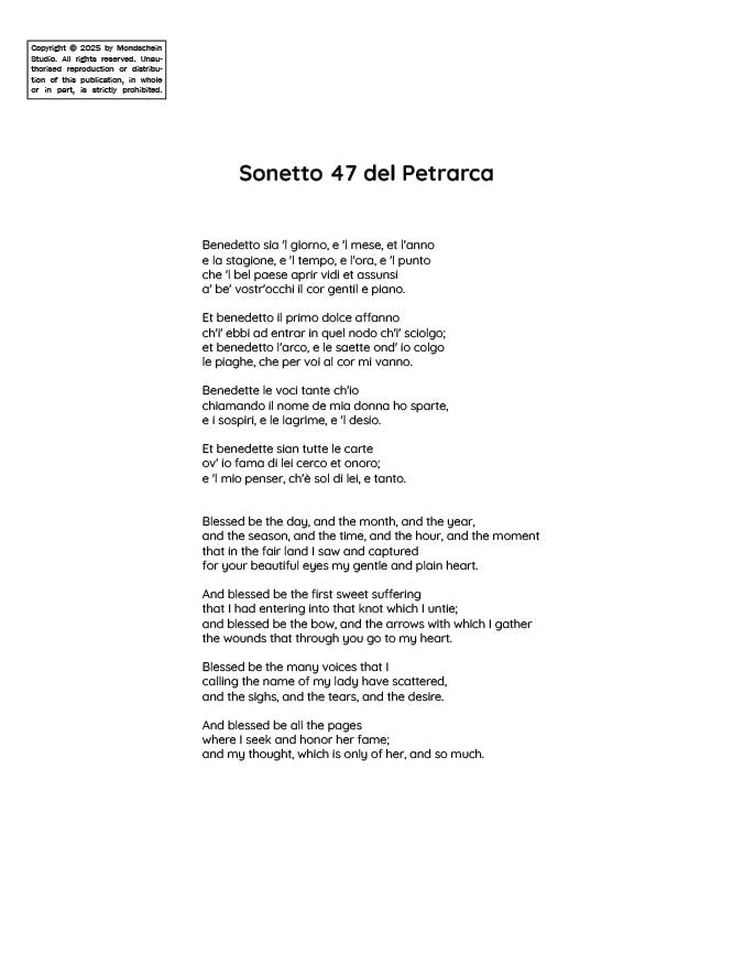 Liszt - Années de pèlerinage II - 1. Sonetto 47 del Petrarca (PDF Sheet Music / Digital Download)