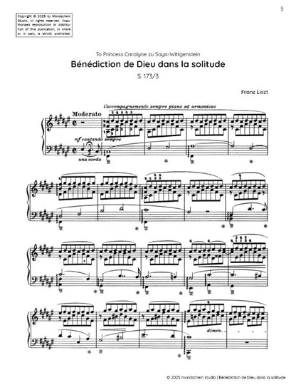 Liszt - Bénédiction de Dieu dans la solitude, S. 173/3 (PDF Sheet Music / Digital Download)