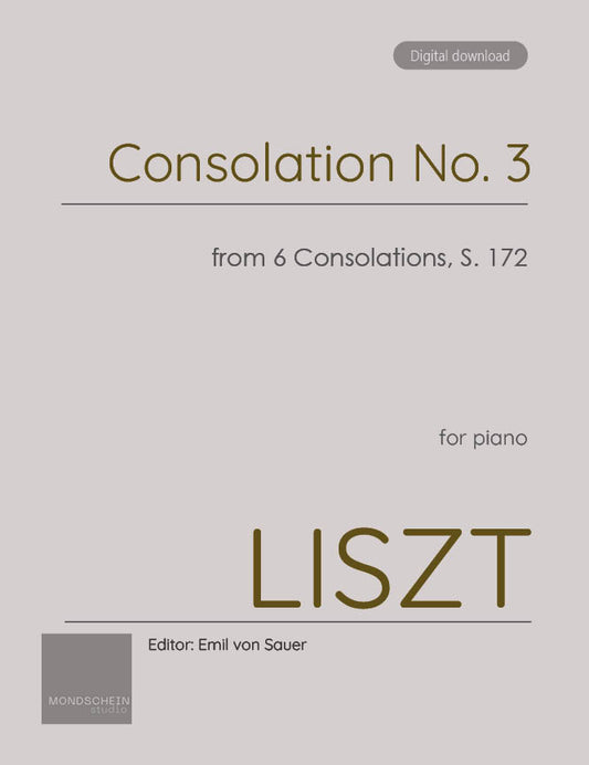 Liszt - Consolation No. 3 in D-flat major, S. 172/3 (PDF Sheet Music / Digital Download)