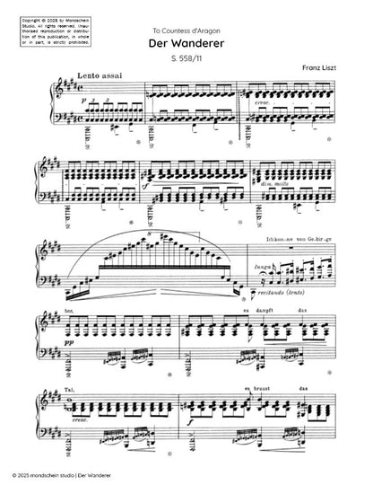 Liszt - Der Wanderer, S. 558/11 (PDF Sheet Music / Digital Download)