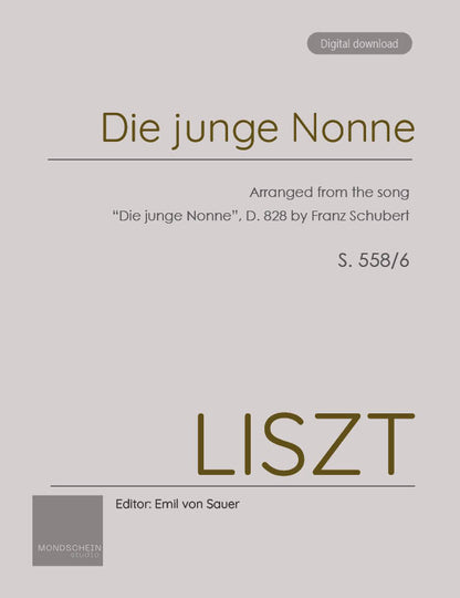 Liszt - Die junge Nonne, S. 558/6 (PDF Sheet Music / Digital Download)