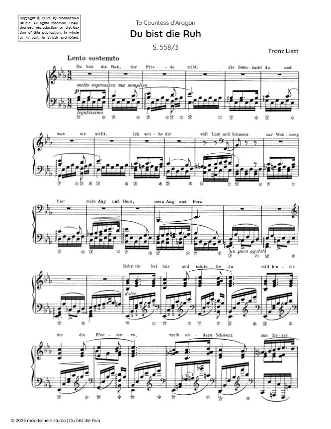 Liszt - Du bist die Ruh, S. 558/3 (PDF Sheet Music / Digital Download)