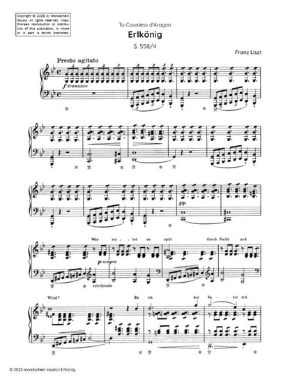 Liszt - Erlkönig, S. 558/4 (PDF Sheet Music / Digital Download)