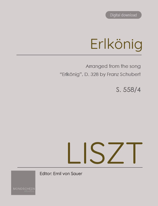 Liszt - Erlkönig, S. 558/4 (PDF Sheet Music / Digital Download)