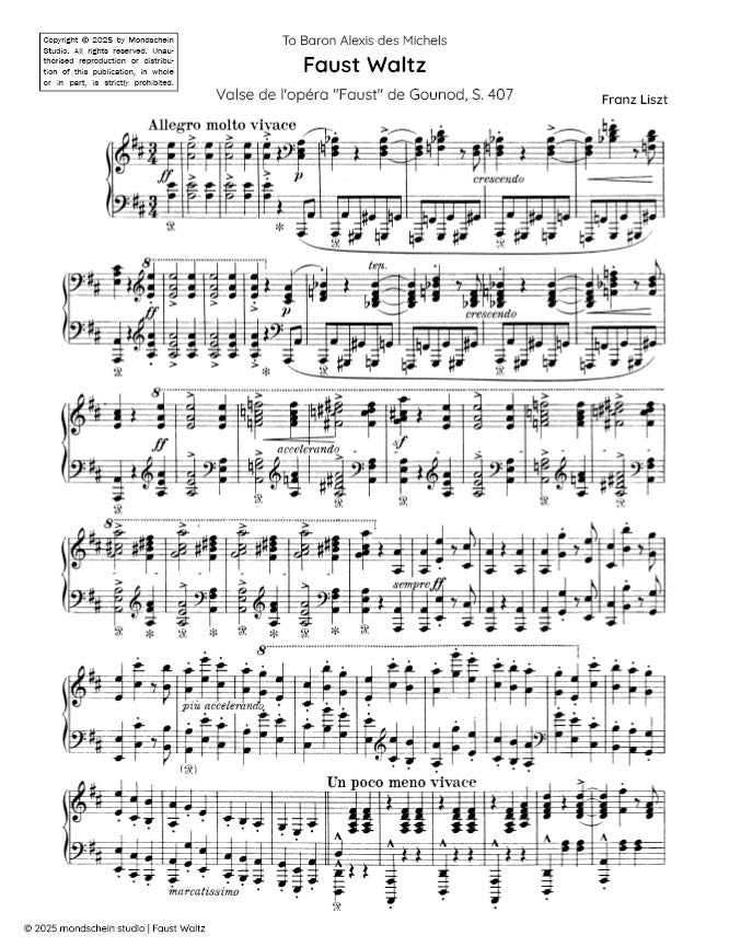 Liszt - Faust Waltz, S. 407 (PDF Sheet Music / Digital Download)