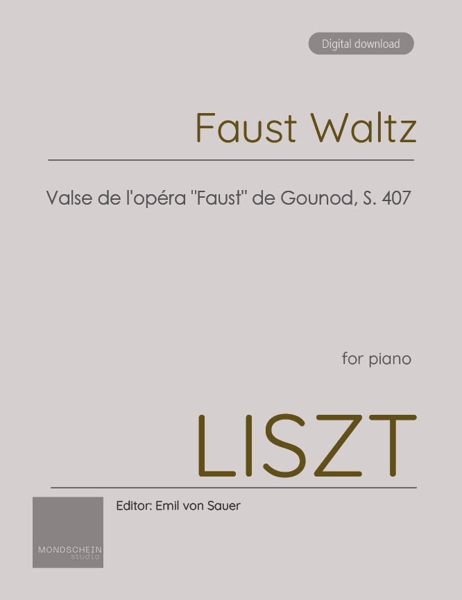 Liszt - Faust Waltz, S. 407 (PDF Sheet Music / Digital Download)
