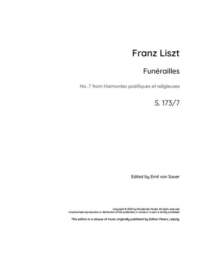 Liszt - Funérailles, S. 173/7 (PDF Sheet Music / Digital Download)