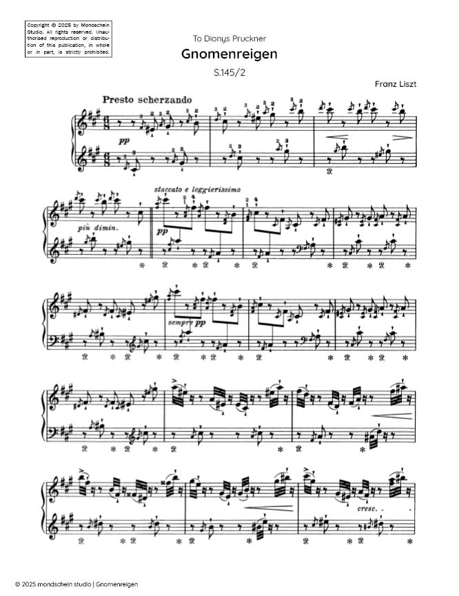 Liszt - Gnomenreigen, S. 145/2 (PDF Sheet Music / Digital Download)