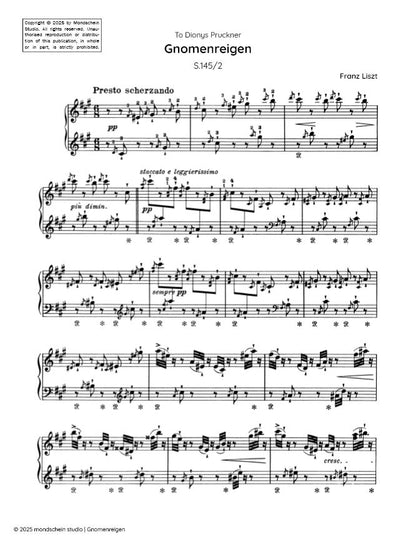 Liszt - Gnomenreigen, S. 145/2 (PDF Sheet Music / Digital Download)