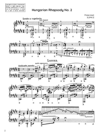 Liszt - Hungarian Rhapsody No. 2, S.244/2 (PDF Sheet Music / Digital Download)