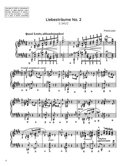 Liszt - Liebesträume No. 2 (PDF Digital Download)