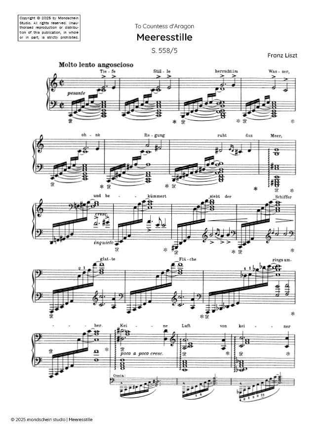 Liszt - Meeresstille, S. 558/5 (PDF Sheet Music / Digital Download)