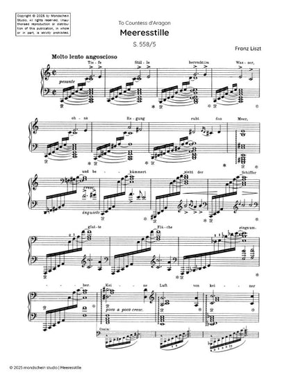 Liszt - Meeresstille, S. 558/5 (PDF Sheet Music / Digital Download)