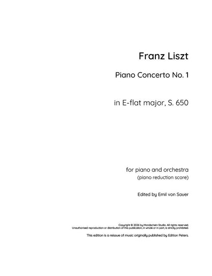 Liszt - Piano Concerto No. 1 in E-flat major, S.650 (PDF Sheet Music / Digital Download)