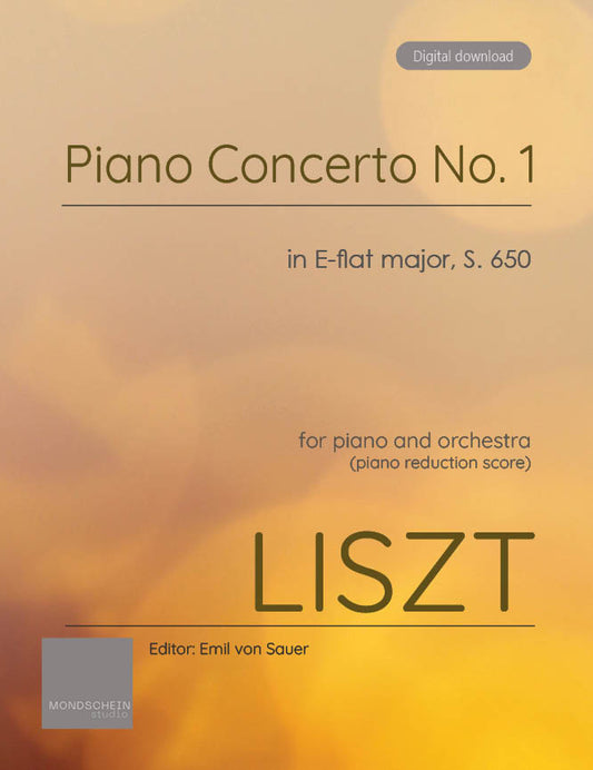 Liszt - Piano Concerto No. 1 in E-flat major, S.650 (PDF Sheet Music / Digital Download)