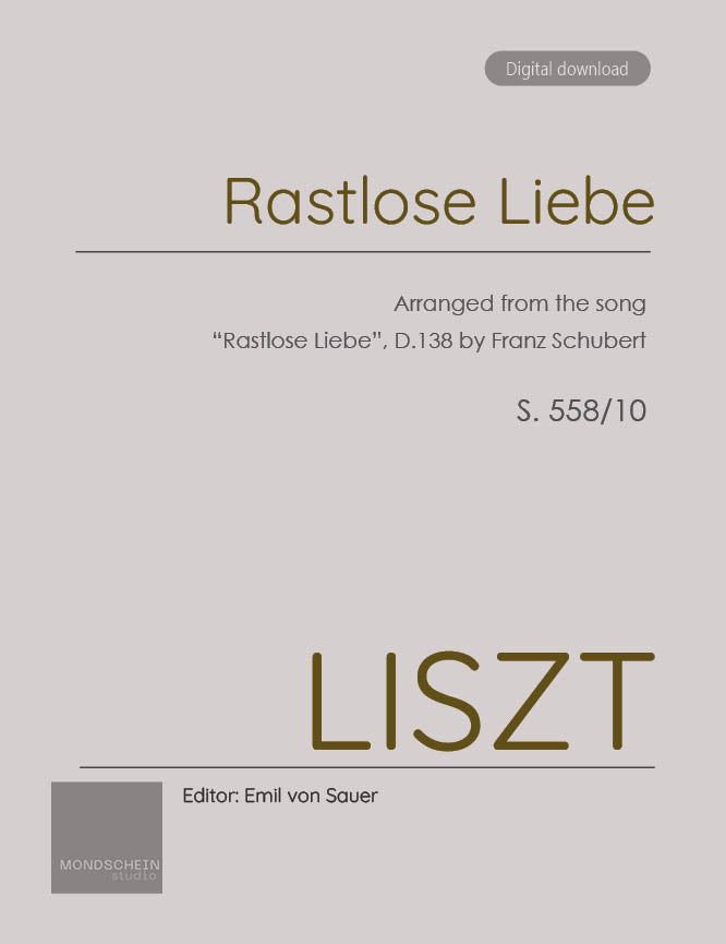 Liszt - Rastlose Liebe, S. 558/10 (PDF Sheet Music / Digital Download)