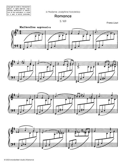 Liszt - Romance, S. 169 (PDF Sheet Music / Digital Download)