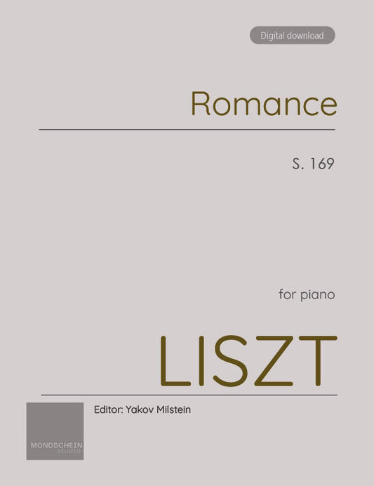 Liszt - Romance, S. 169 (PDF Sheet Music / Digital Download)