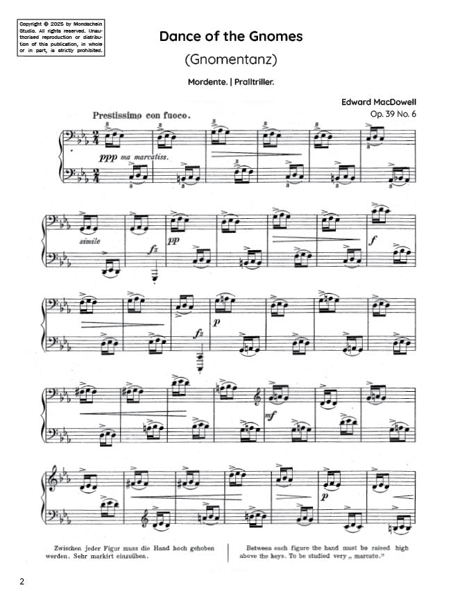 MacDowell - Dance of the Gnomes, Op. 39 No. 6 (PDF Sheet Music / Digital Download)