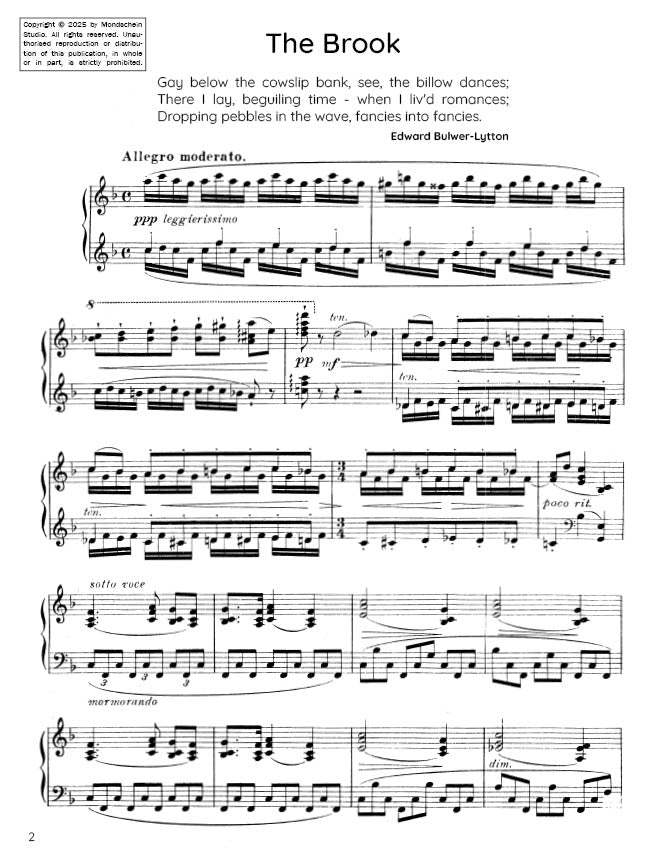 MacDowell - The Brook, Op. 32 No. 2 (PDF Sheet Music / Digital Download)