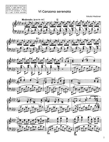 Medtner - Canzona serenata from Forgotten Melodies I, Op. 38 No. 6 (PDF Sheet Music / Digital Download)