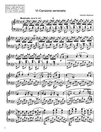 Medtner - Canzona serenata from Forgotten Melodies I, Op. 38 No. 6 (PDF Sheet Music / Digital Download)