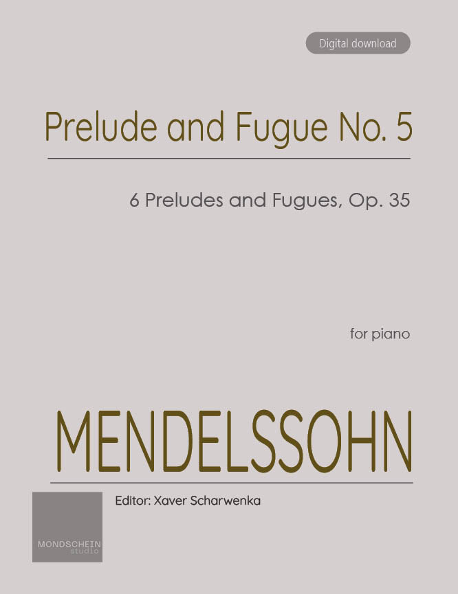 Mendelssohn - Prelude and Fugue in F minor, Op. 35 No. 5 (PDF Sheet Music / Digital Download)
