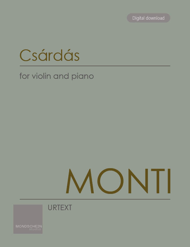 Monti - Csárdás for Violin and Piano (PDF Digital Download | Printed Sheet Music)