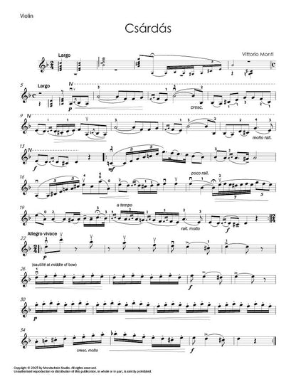 Monti - Csárdás for Violin and Piano (PDF Digital Download | Printed Sheet Music)