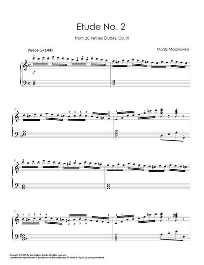 Moszkowski - Etude from 20 Petites Études, Op. 91 No. 2 (PDF Sheet Music / Digital Download)