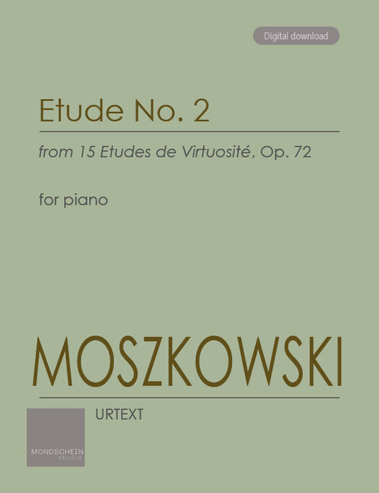 Moszkowski - Etude in G minor from 15 Etudes de Virtuosité, Op. 72 No. 2 (PDF Sheet Music / Digital Download)